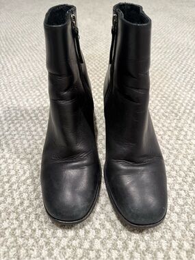 Black leather boots